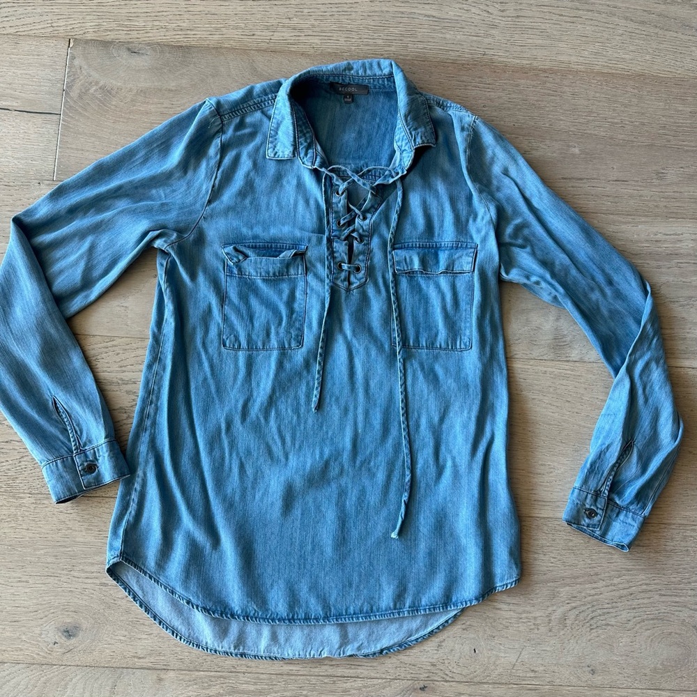 Be Cool Tencel And Rayon Denim Tunic - Picture 3 of 9